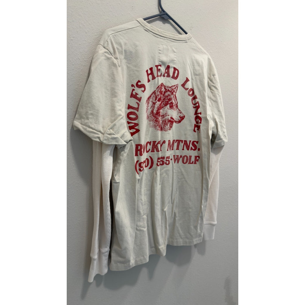 Hollister Layered Long-Sleeve Wolf’s Head Lounge Graphic Tee - Men’s Large NWT