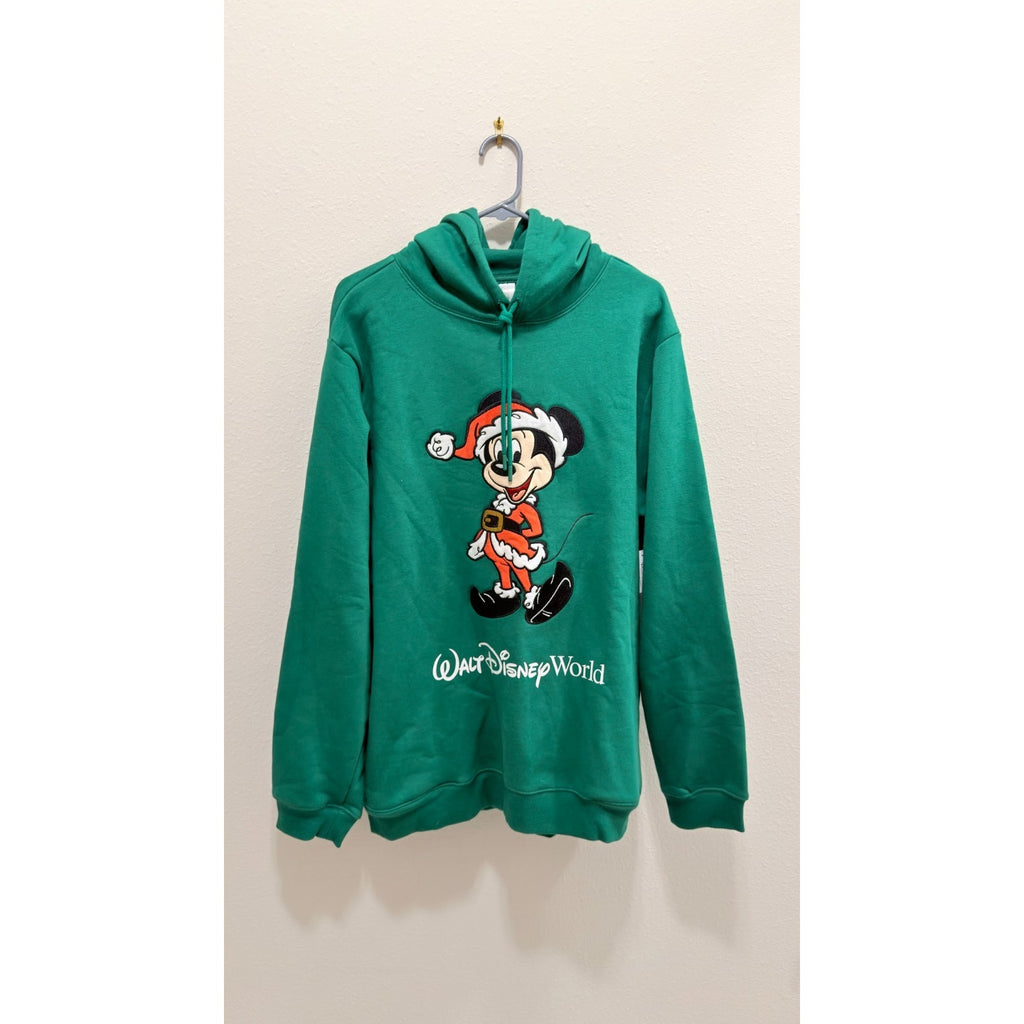 NWT Disney Parks Santa Mickey Mouse Adult Pullover Hoodie Large