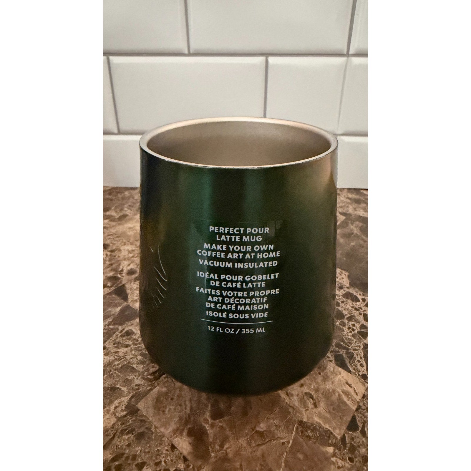 Starbucks Green Stainless Steel Vacuum Insulated Latte Mug 12 oz NWT