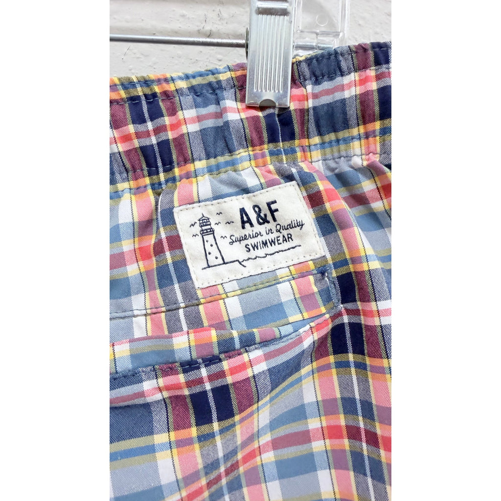 Abercrombie & Fitch Men's Plaid Swim Trunks – Size Large Preowned