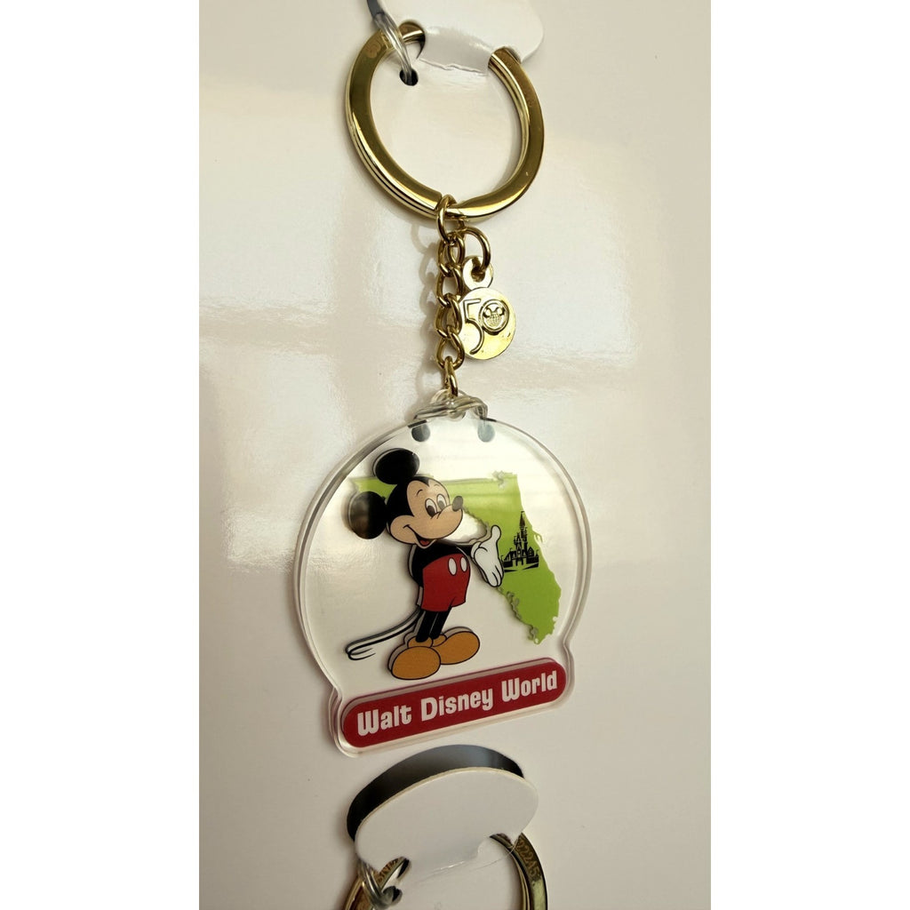 Disney Parks Vault Collection 50th Anniversary 4-Pack Keychains - New
