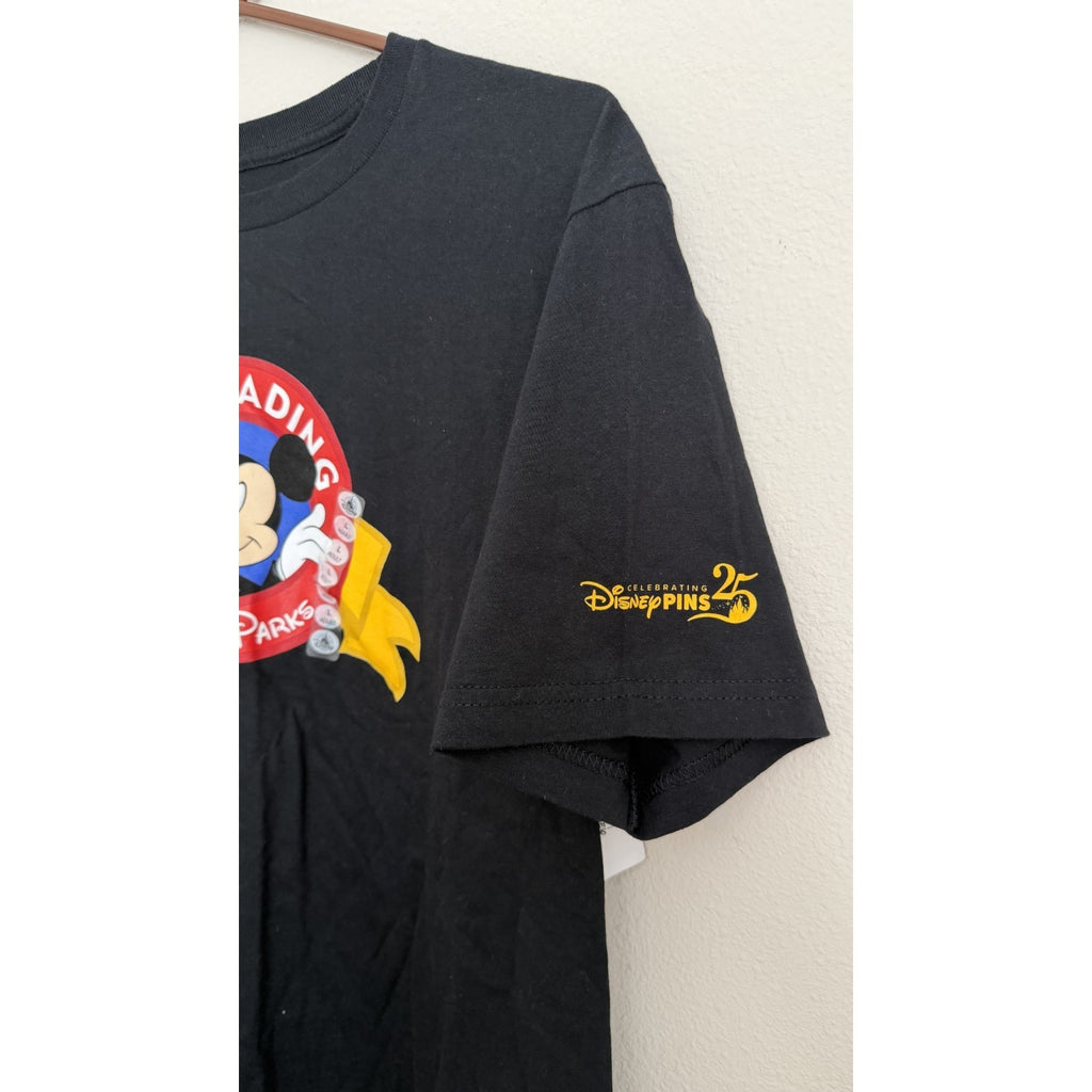 25 Year Anniversary! Mickey Mouse Disney Pin Trading Adult T-Shirt Large NEW