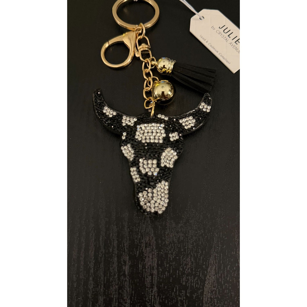 NEW Juliet Bling Rhinestone Keychain - Longhorn Cowprint