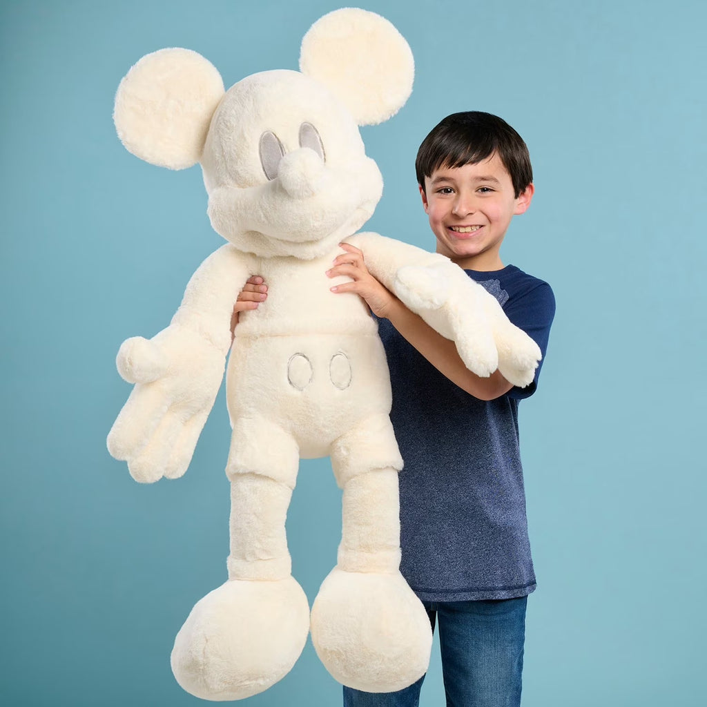 NEW Disney Classic Mickey Mouse 40" Monochromatic Jumbo Plush - Cream