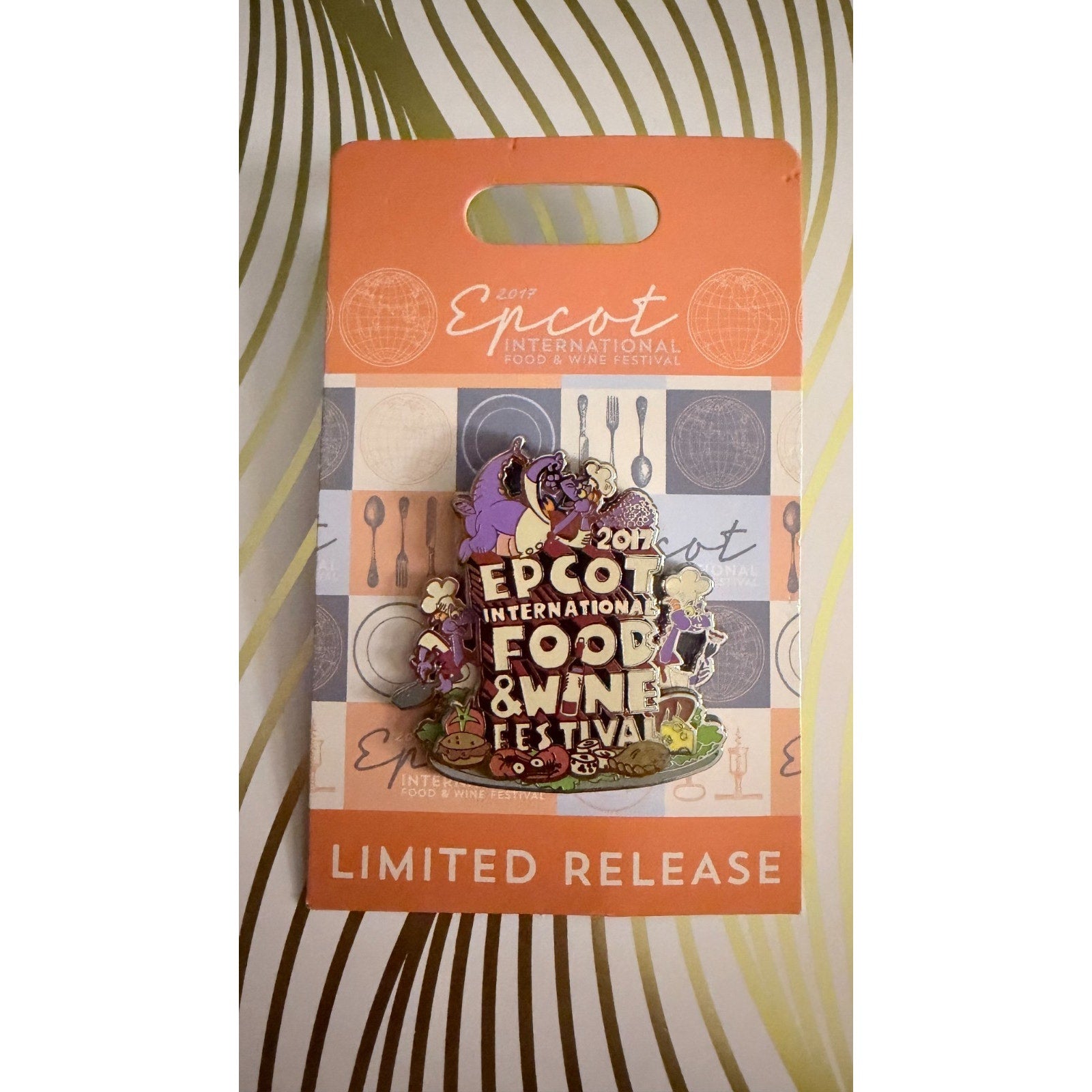 Disney Parks 2017 Epcot Food & Wine Festival Chef Figment 3D Pin Limited