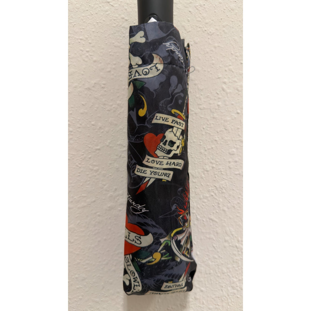 New Ed Hardy Tattoo Print Tote Bag Skull, Tiger & Swallow Graphic Shoulder Bag