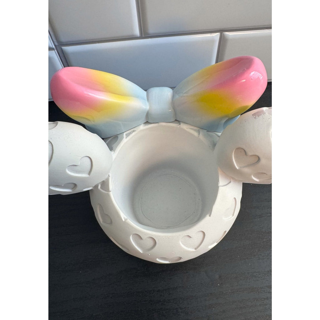 Disney Minnie Mouse Rainbow Bow Pencil Cup Holder - NEW (Damaged Ear)