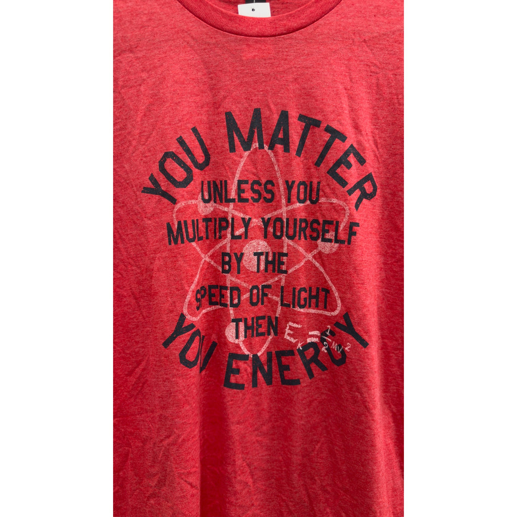 Science Graphic Tee – "You Matter..." Gildan Softstyle Red Shirt Large NWT