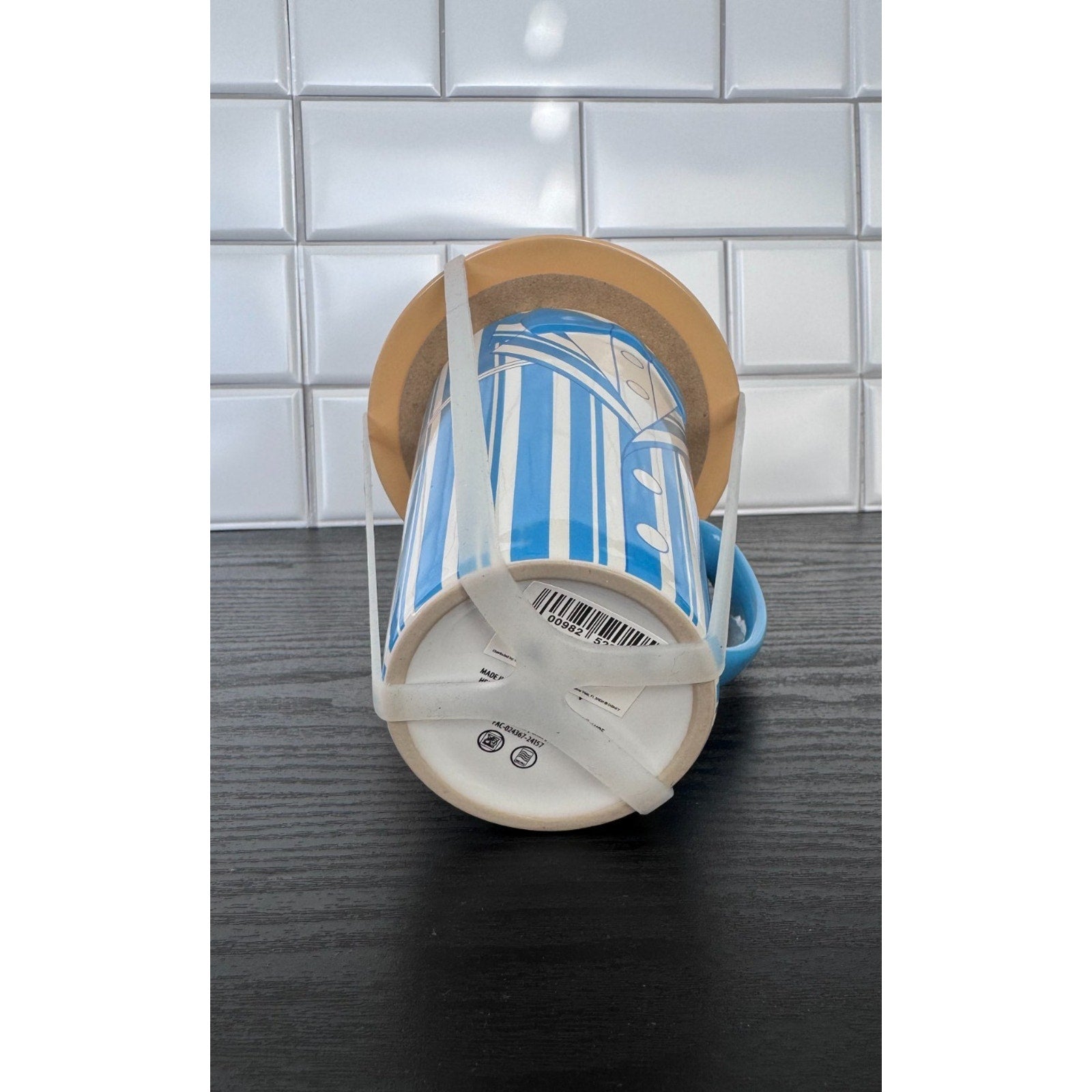 Disney Parks The Dapper Dans 18OZ Ceramic Coffee Mug W/Lid Blue White NEW