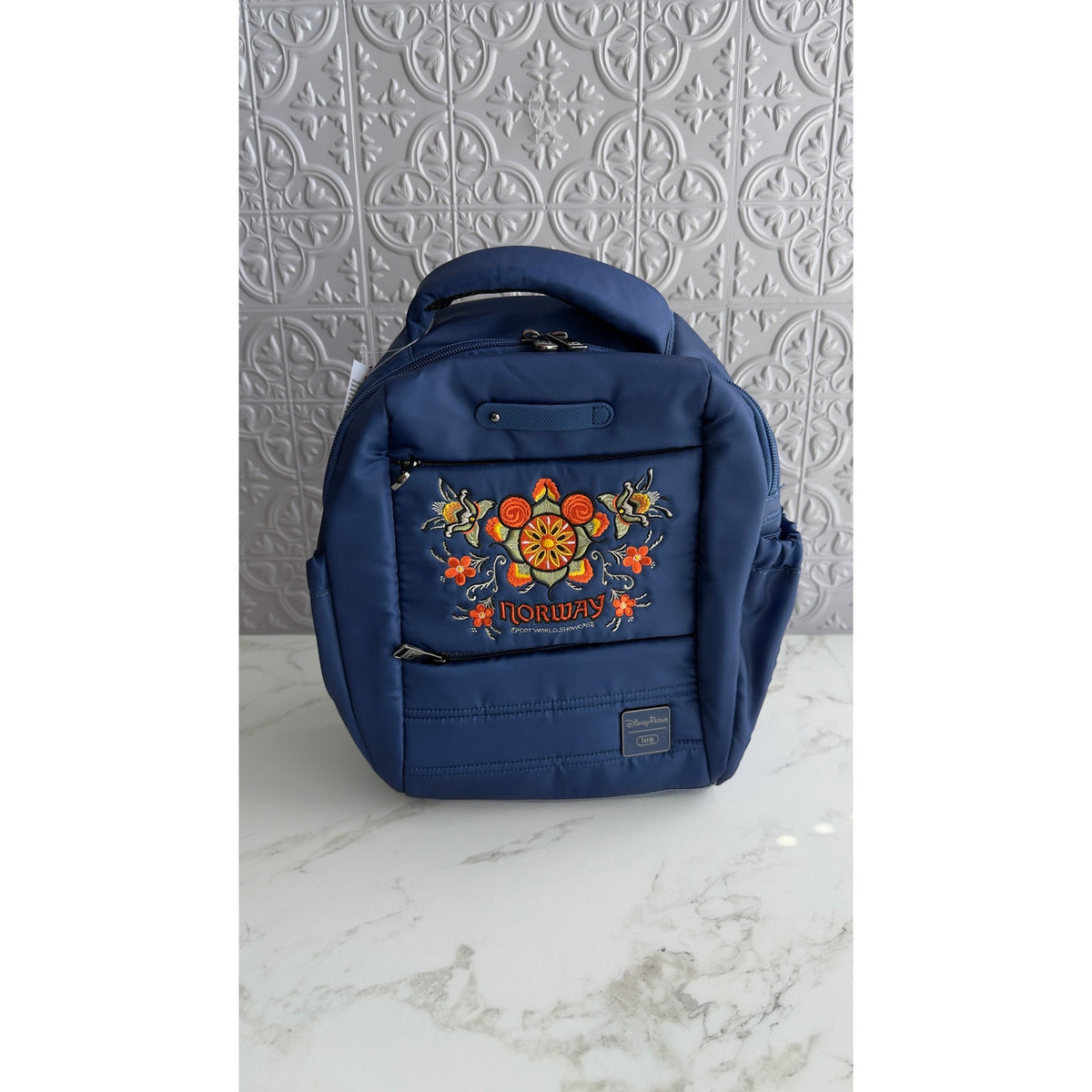 Disney Parks Lug Epcot World Showcase Norway Hopper Shorty Backpack Blue NWT