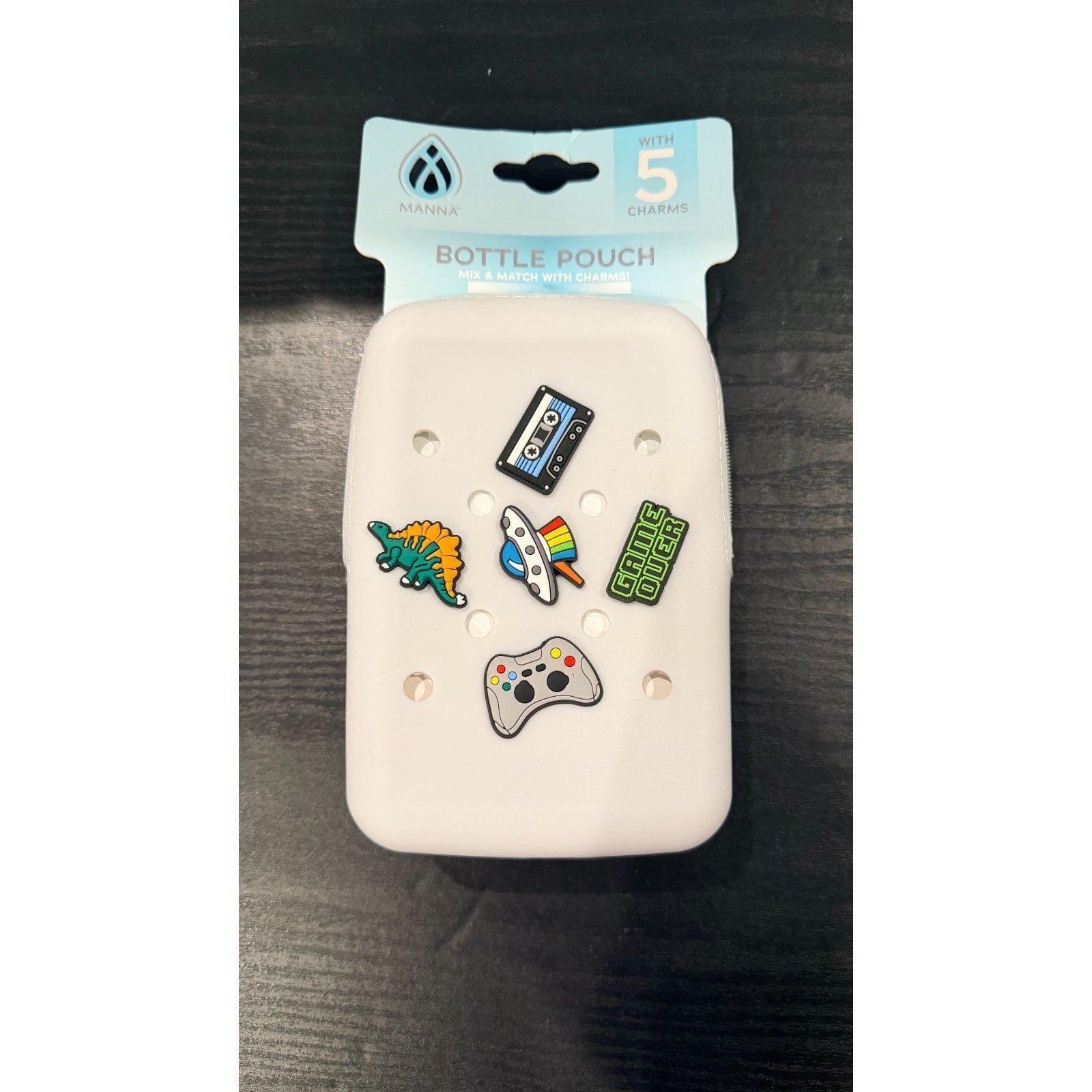 NEW Snowfall White Silicone Water Bottle Pouch with Charms