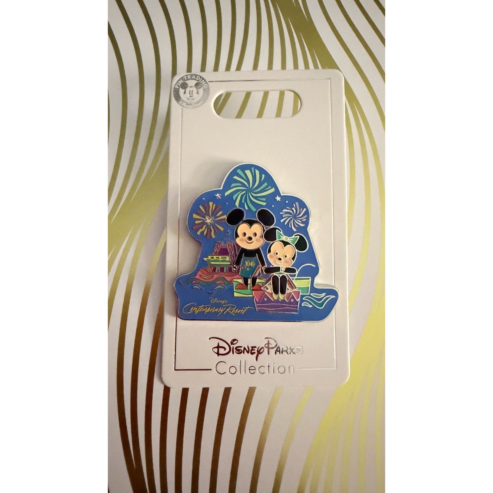 Disney Parks 2022 Contemporary Resort Mickey & Minnie Mouse Mary Blair style Pin
