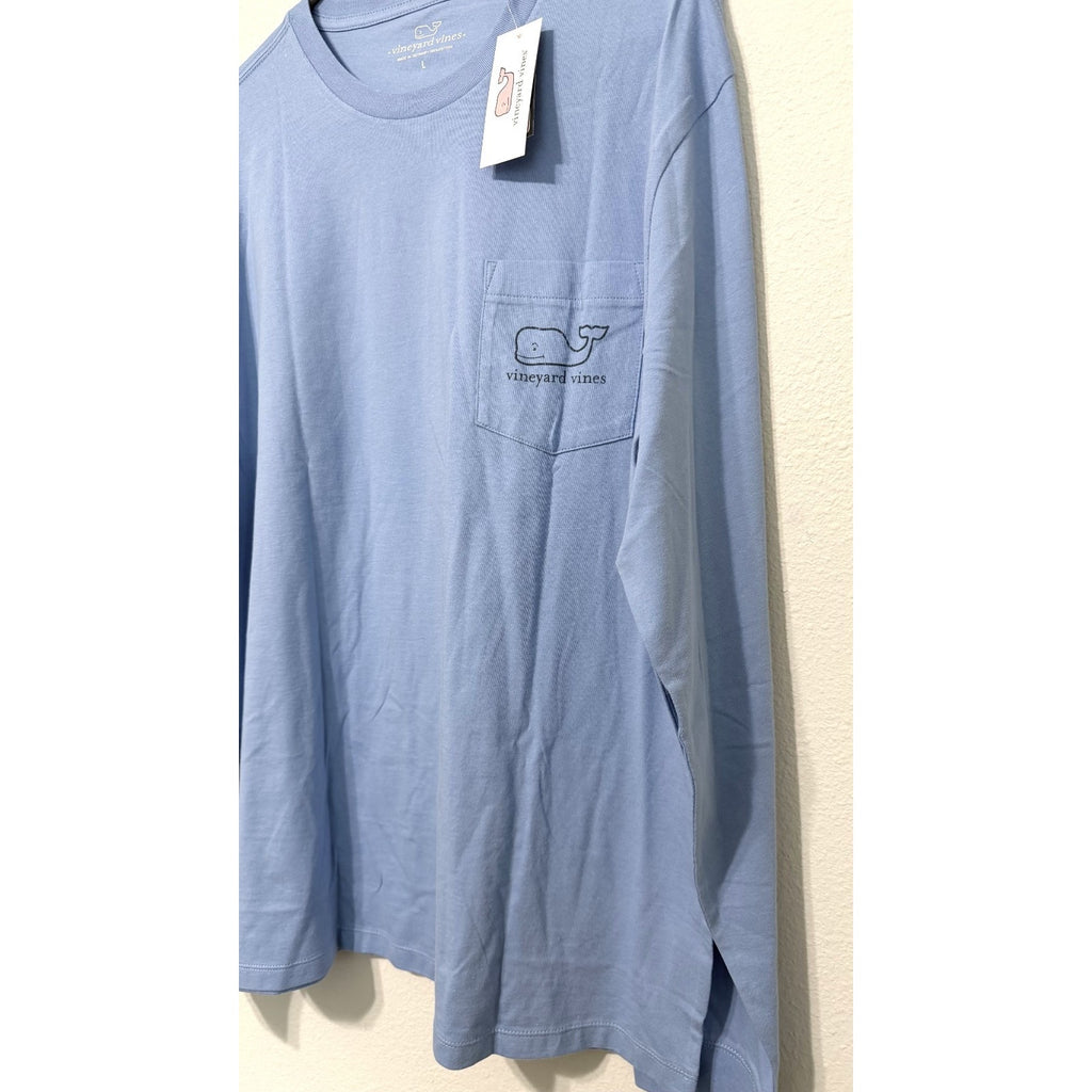 Vineyard Vines Men's Classic Whale Pocket Long Sleeve T-Shirt | Blue | Large