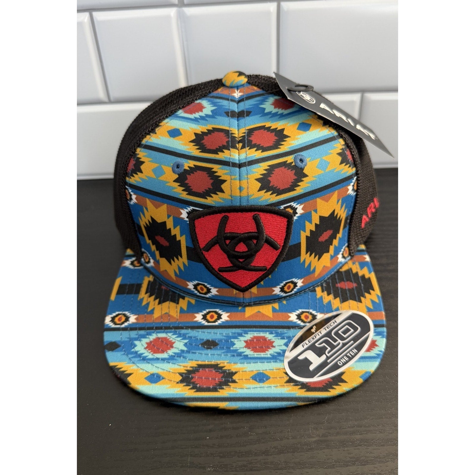 Ariat Men's Southwest Shield Patch FlexFit 110 Snapback Cap NEW