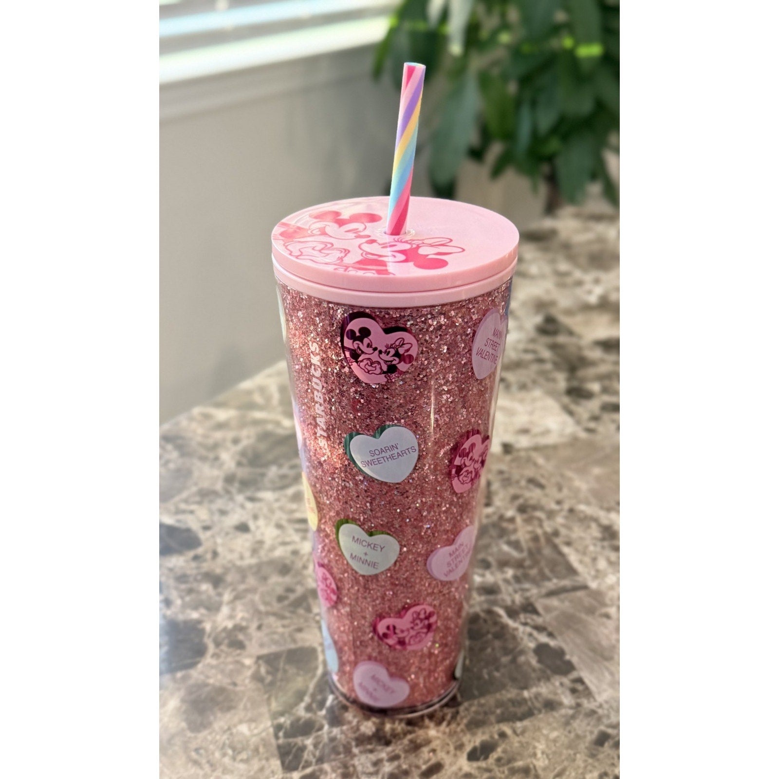 NEW Disney Parks x Starbucks Mickey & Minnie Mouse Valentine's Day 24oz Tumbler