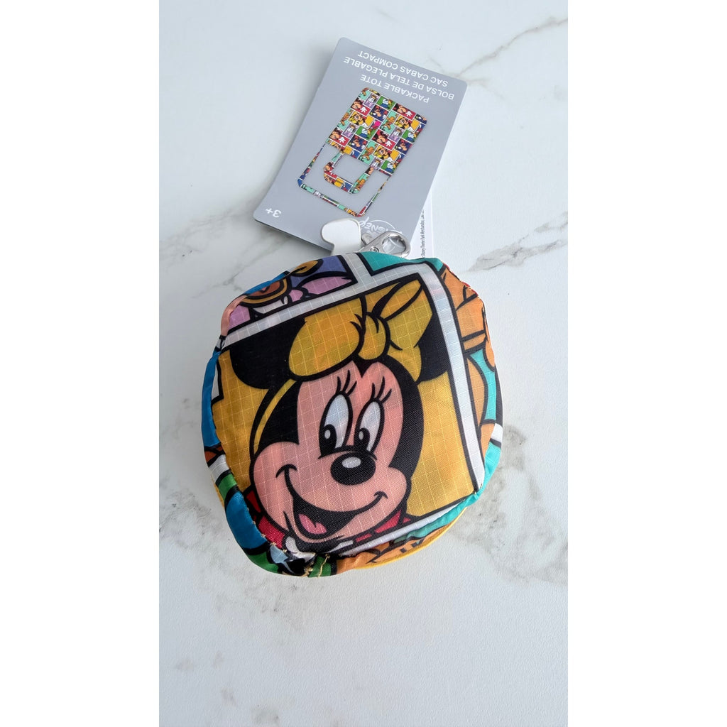 Disney Parks Mickey & Friends Packable Tote Bag Reusable Shopping Bag NEW