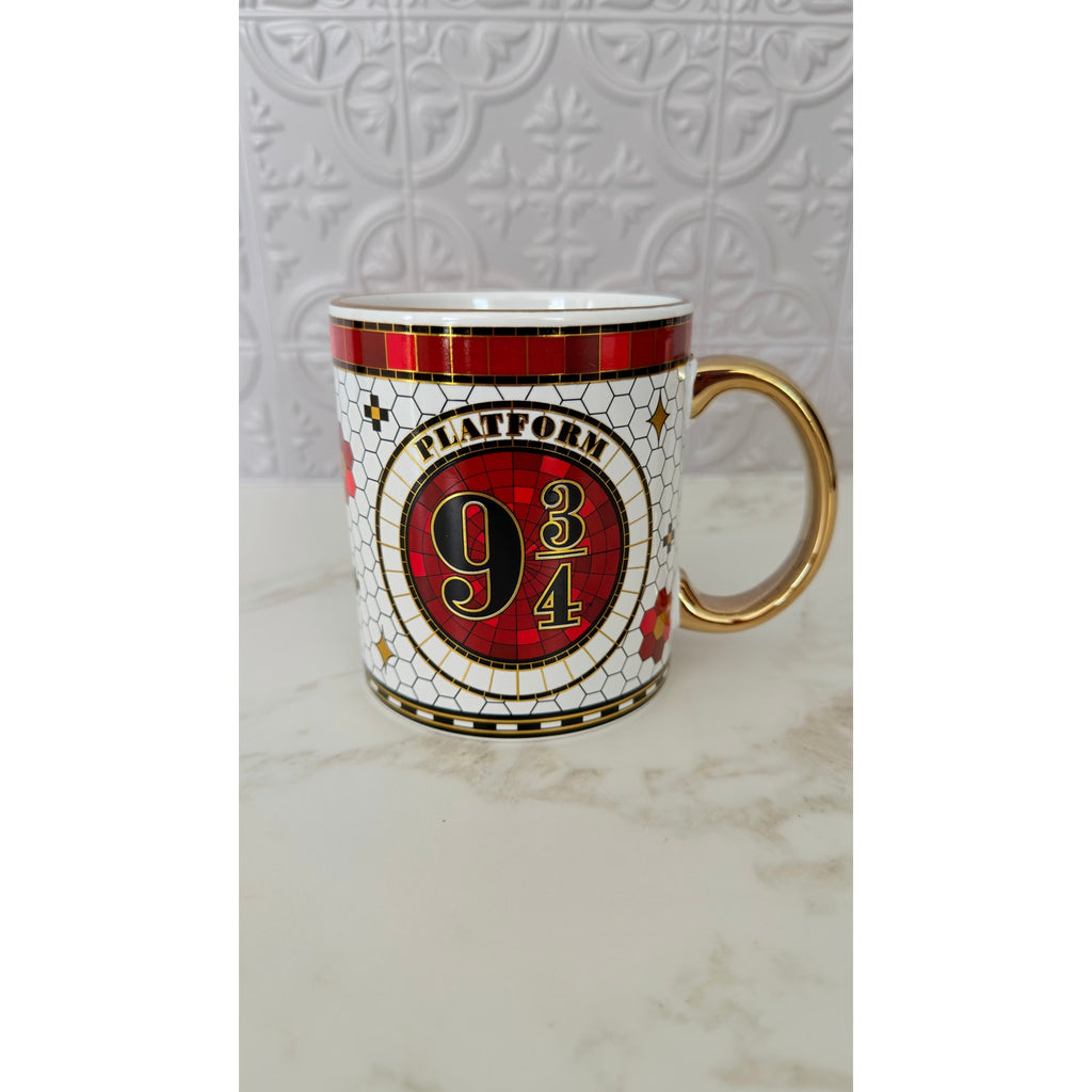 Harry Potter Platform 9 3/4 Mosaic Ceramic Coffee Mug Gold Handle 20oz NWT