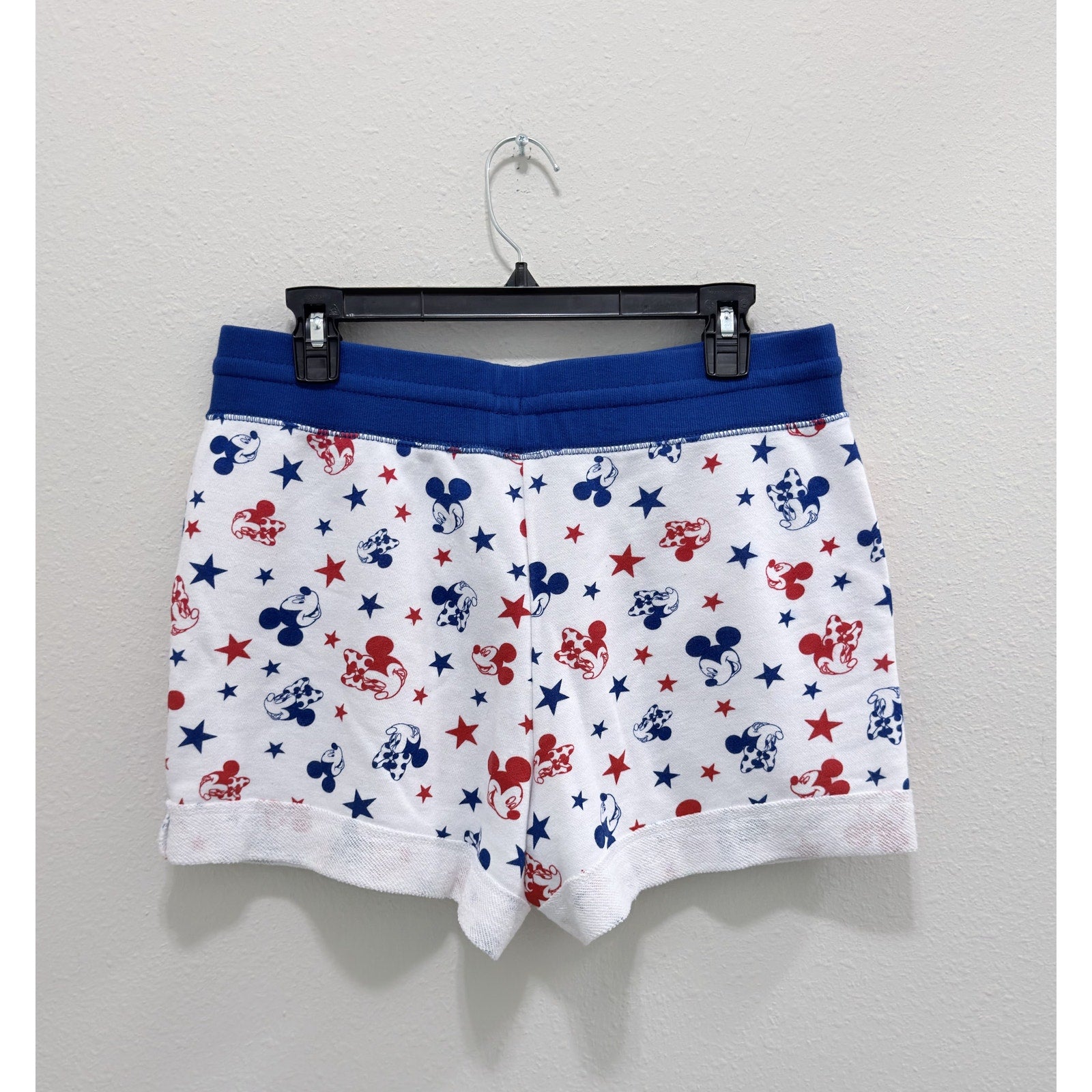 Disney Mickey Minnie Mouse Americana Knit Shorts Women's Large Patriotic NWT