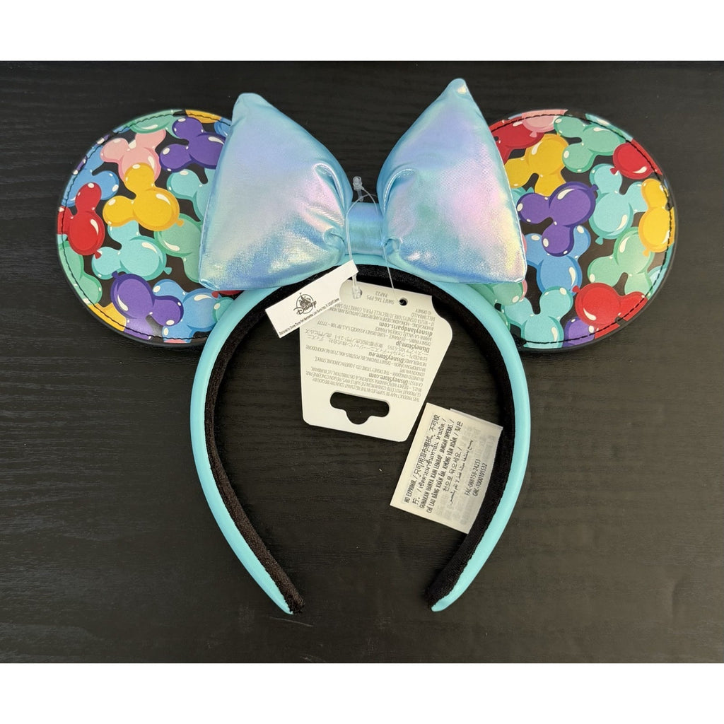 NEW Disney Parks Minnie Mouse Balloon Ear Headband Adult – Blue Lamé Bow
