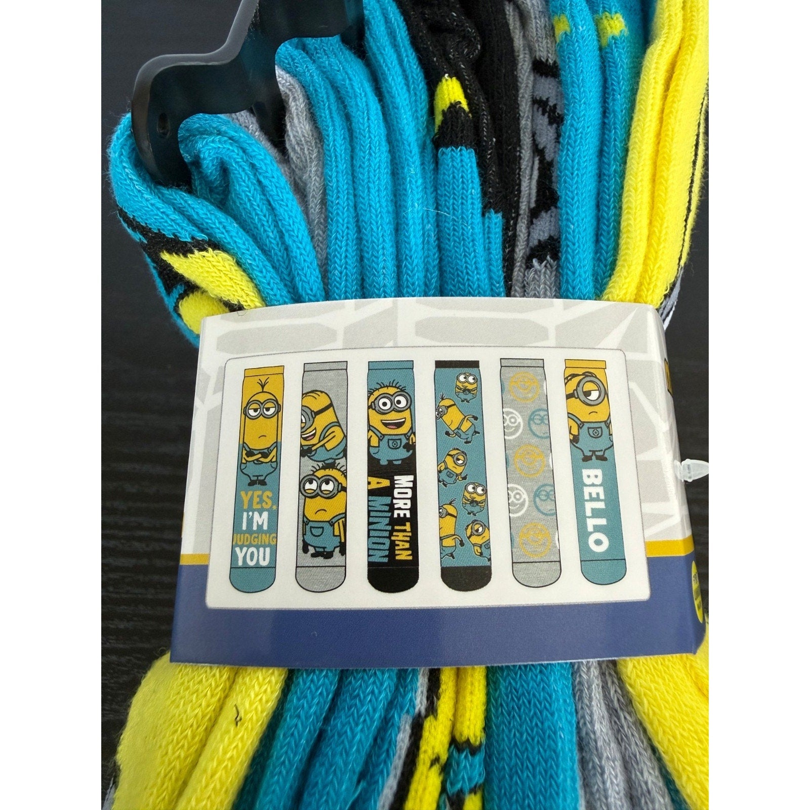 Illuminations Minions Crew Socks Unisex Size 6-12 6-Pack NWT
