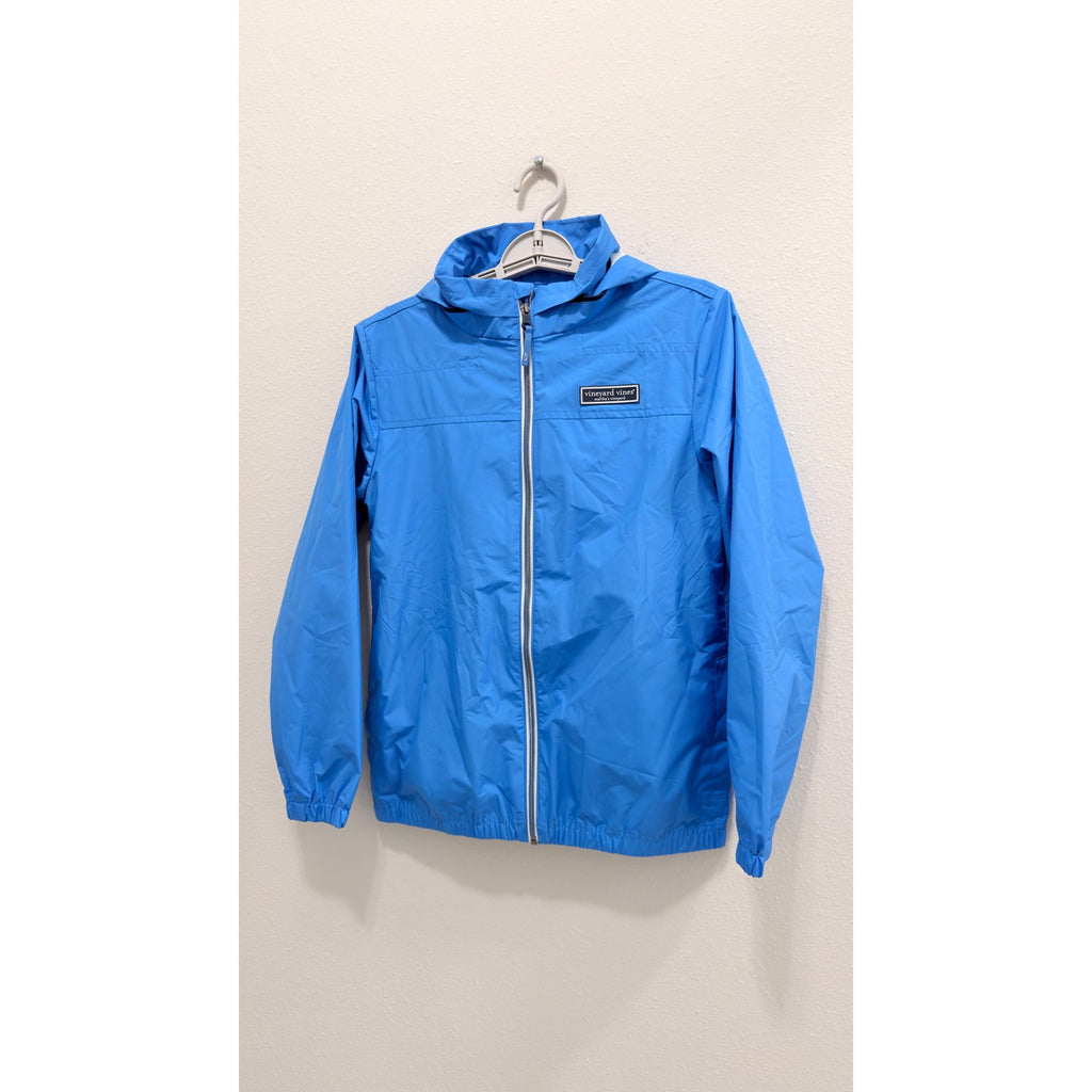Vineyard Vines Storm Shep Packable Jacket Youth Large Blue Full Zip Hooded NWT