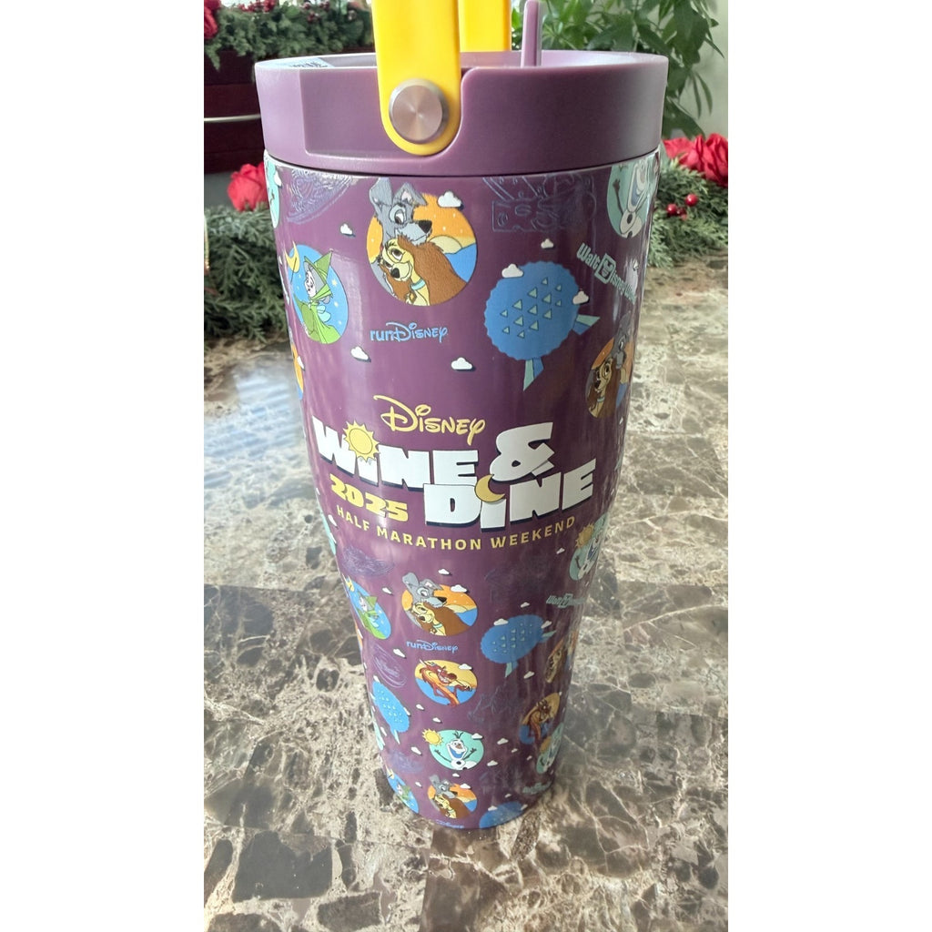 NEW Corkcicle runDisney Wine & Dine Half Marathon 2025 Tumbler - Purple/Yellow