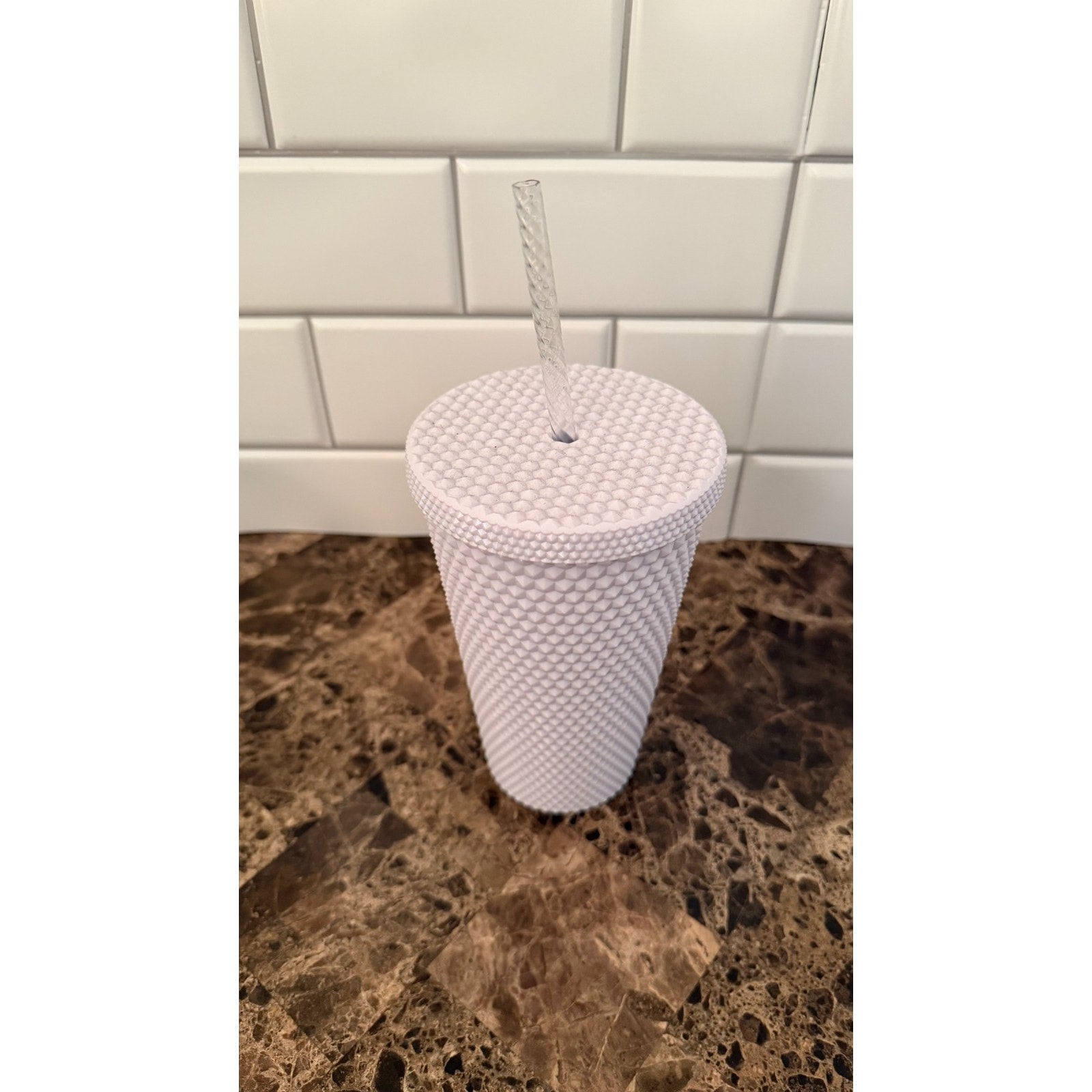 NEW STARBUCKS WHITE Studded Bling Tumbler Venti 24oz Spring 2024