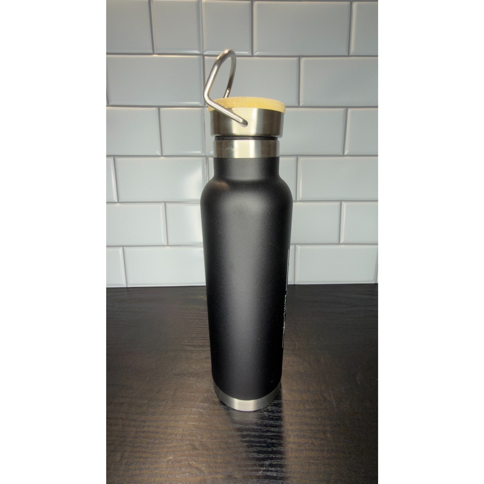 22 oz. Double Wall Stainless Steel Water Bottle - Sleek Black