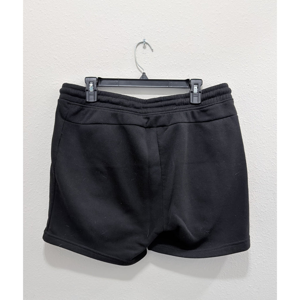 Men's Large Black 5" Inseam Fleece Shorts Heat Seal Zip Pocket Preowned