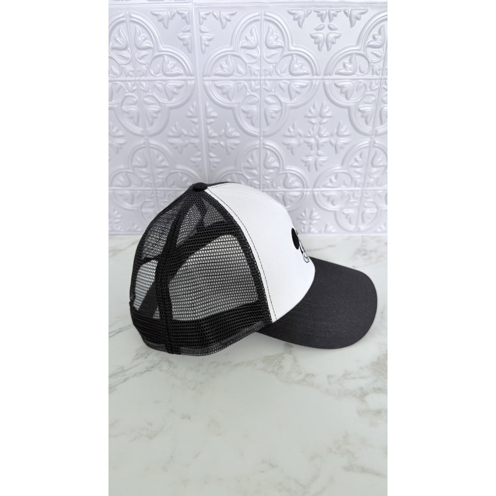 NEW Disney Parks Mickey Mouse Classic Snapback Trucker Hat Cap Black White