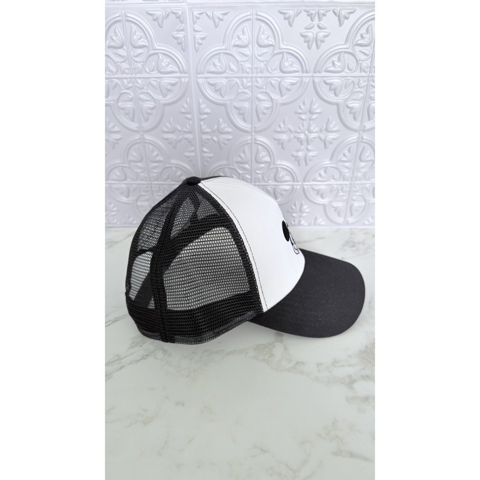 NEW Disney Parks Mickey Mouse Classic Snapback Trucker Hat Cap Black White