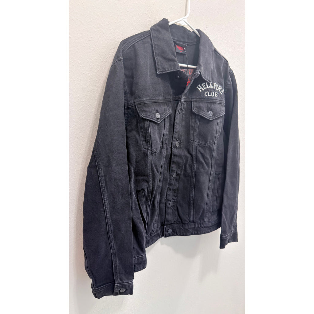 Primark Stranger Things Hellfire Club Embroidered Denim Jacket Unisex Large NEW