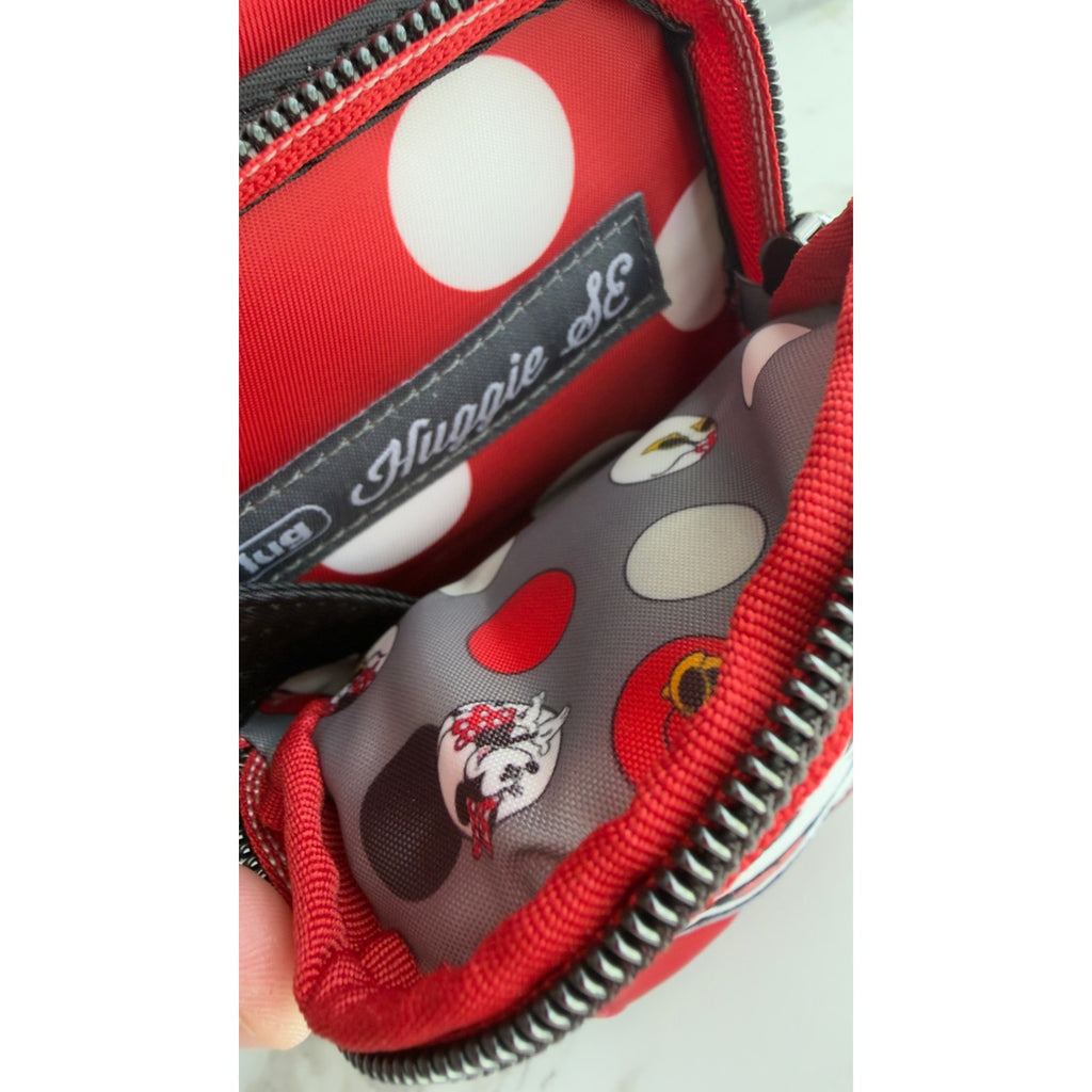 Disney Parks Lug Minnie Mouse Polka Dot Water Bottle Holder Bag Crossbody NEW