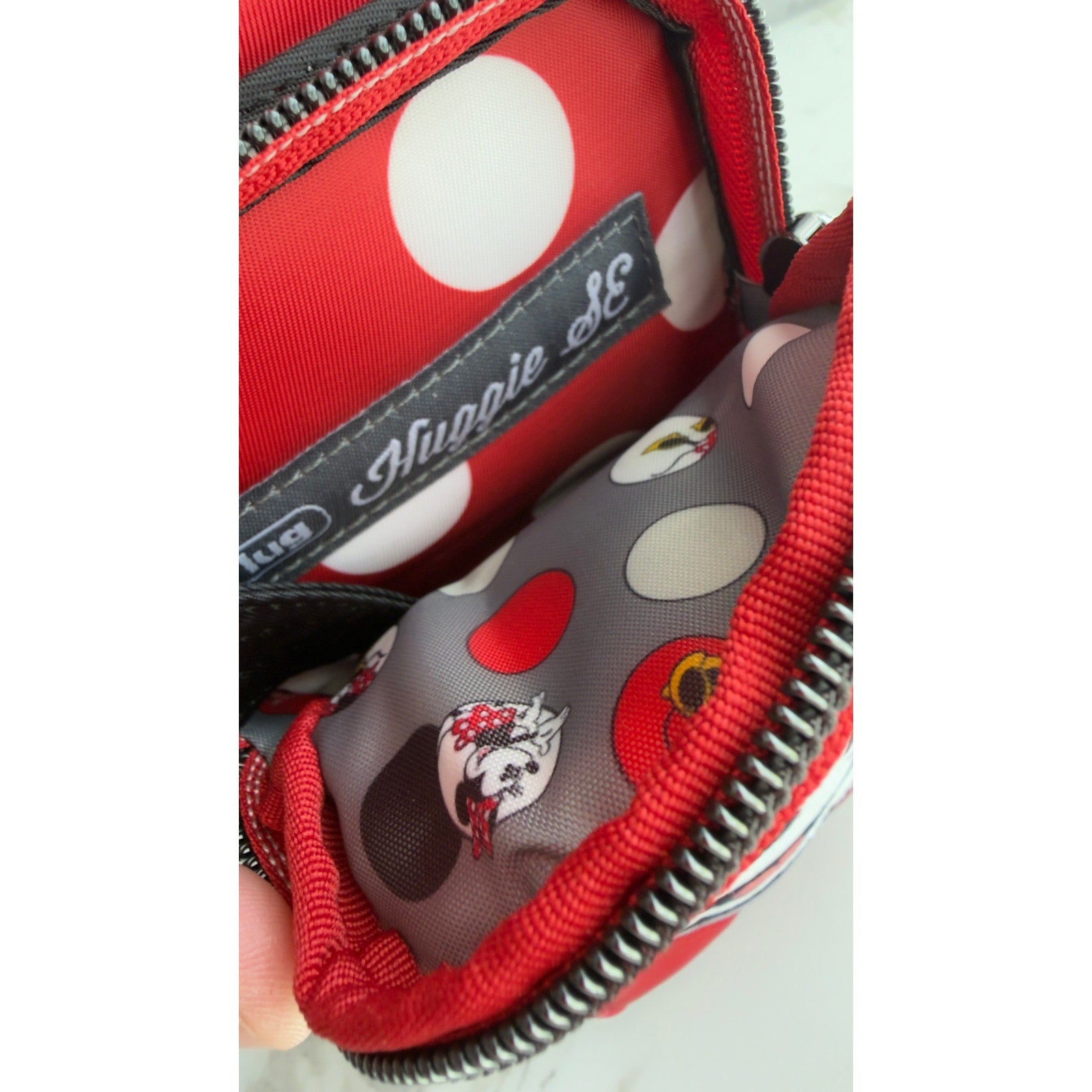 Disney Parks Lug Minnie Mouse Polka Dot Water Bottle Holder Bag Crossbody NEW