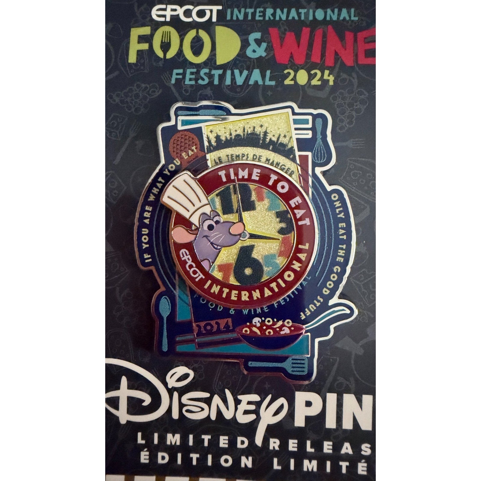 Disney Parks 2024 EPCOT Food & Wine Chef Remy "Time To Eat" Pin