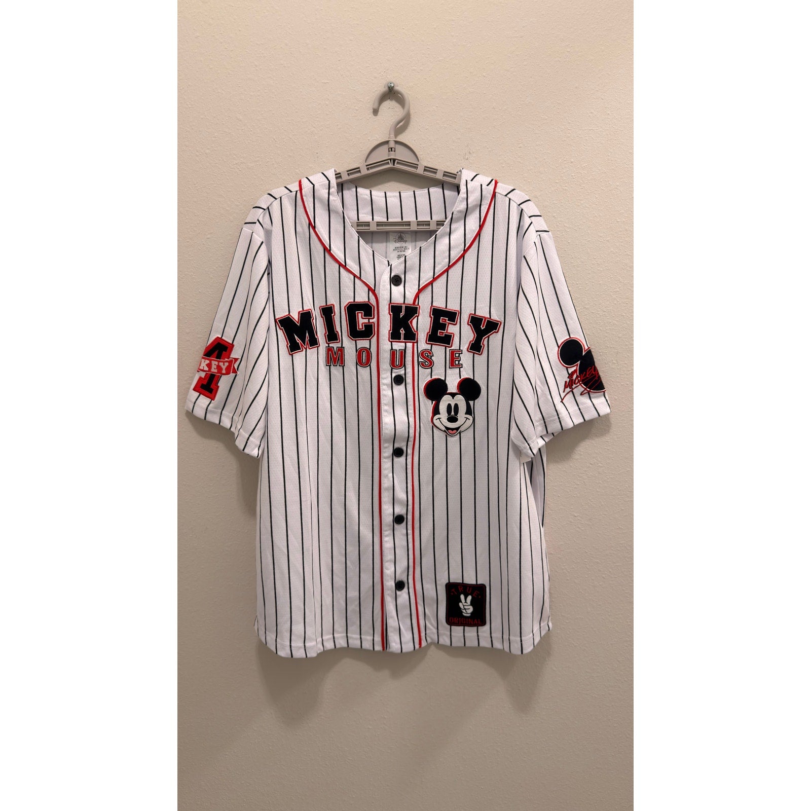 Disney Parks Mickey Mouse Baseball Jersey Adults Large NWT
