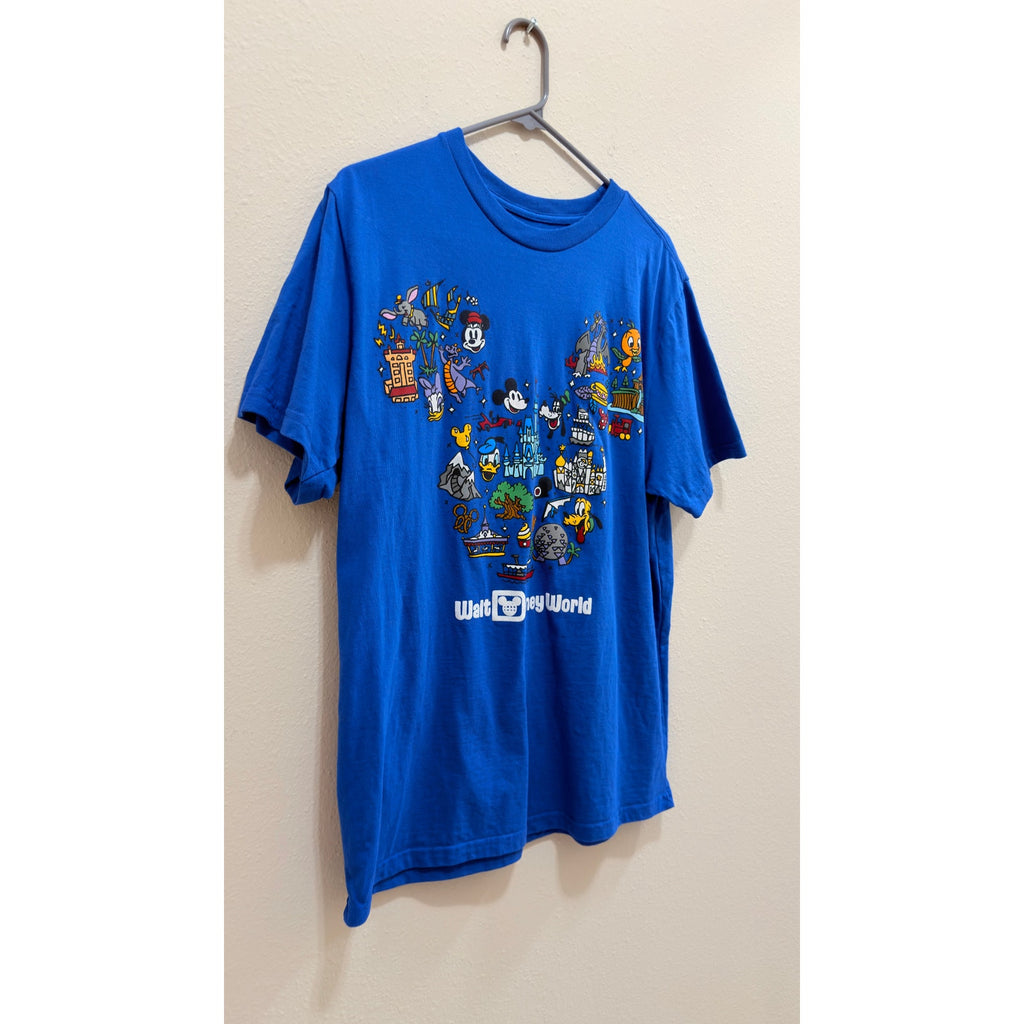 Walt Disney World Mickey Mouse Ears Graphic T-Shirt Blue Size Large NWOT