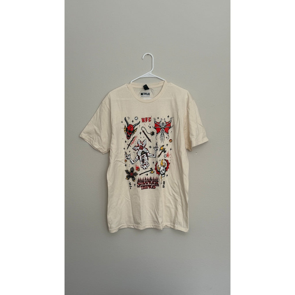 Stranger Things HELLFIRE CLUB Icon Collage T-Shirt - Men's Large NWT