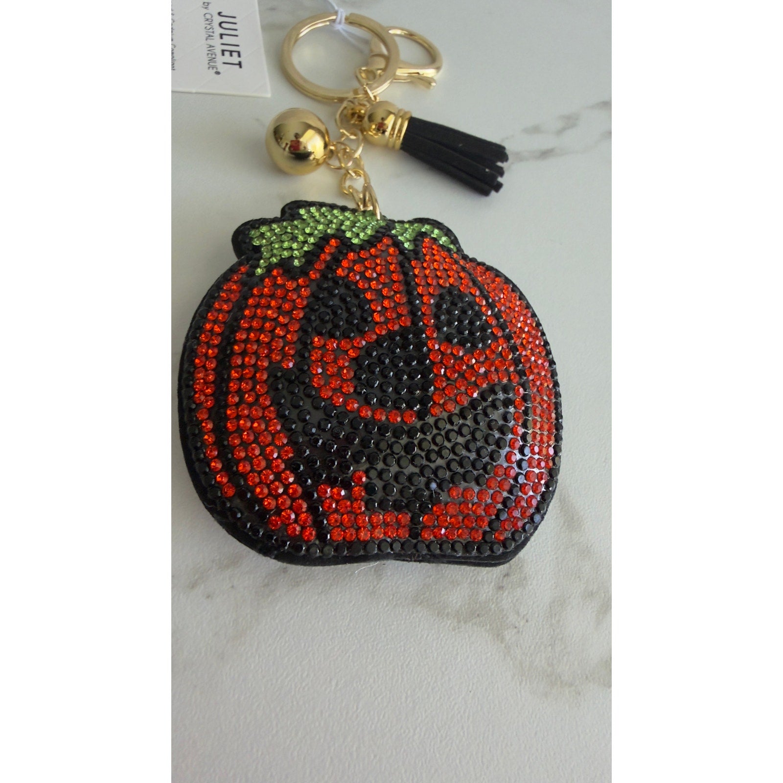 Juliet Crystal Avenue Rhinestone Jack o lantern Keychain Charm NWT