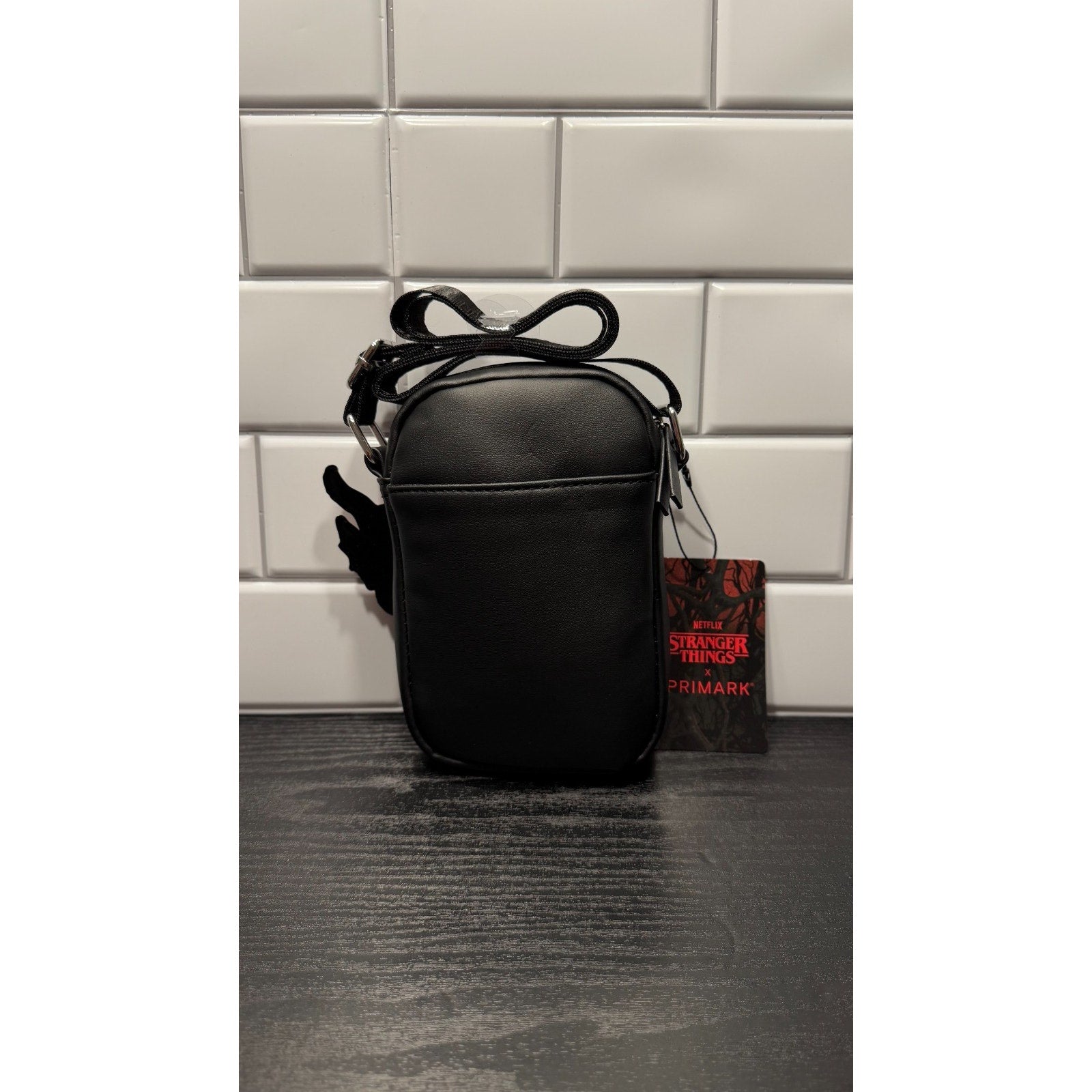 Primark Stranger Things Logo Crossbody Phone Bag Removable Demogorgon Charm NWT