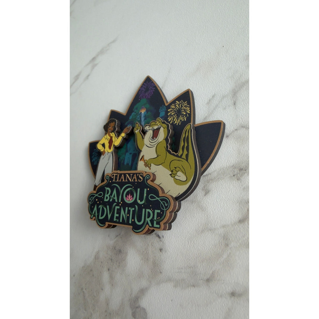 Disney Parks Tiana’s Bayou Adventure Attraction Wooden Layered Magnet NEW