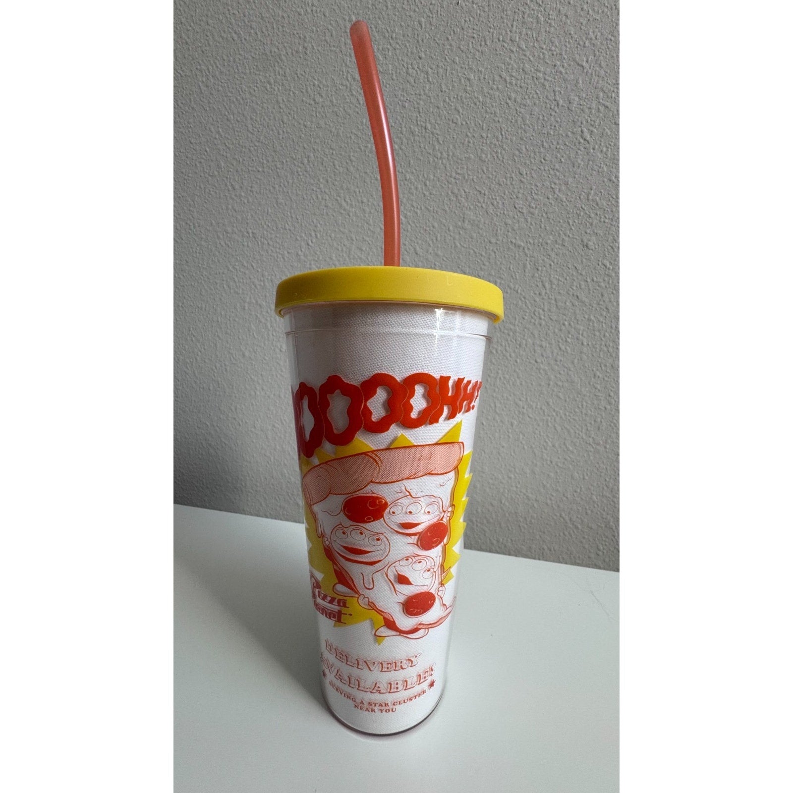 Disney Parks Pizza Planet Alien 20oz Tumbler with Straw NEW