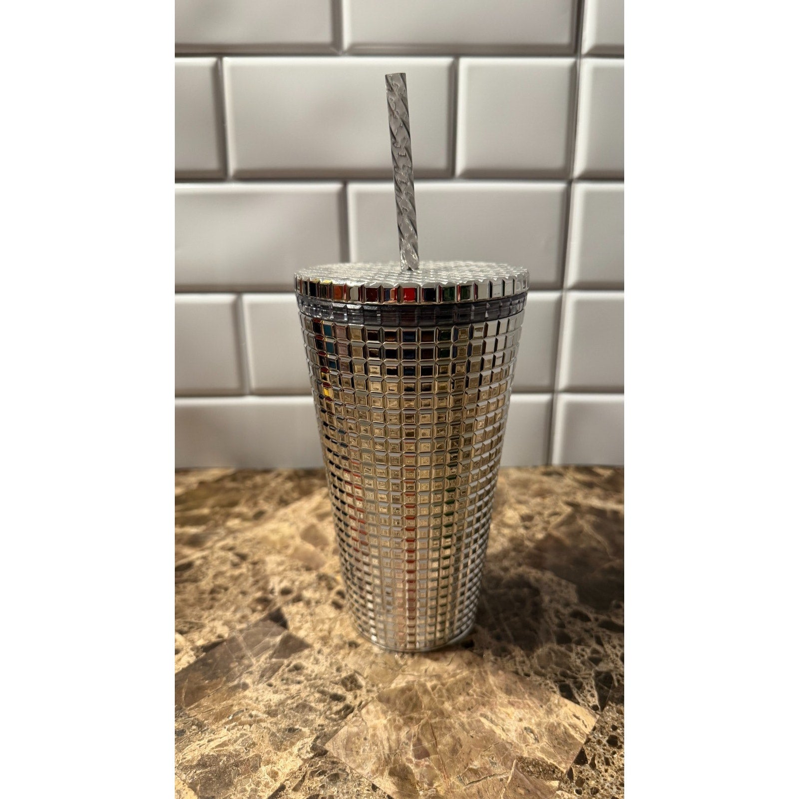 Starbucks Holiday 2023 Silver Studded 16oz Bling Tumbler - NEW