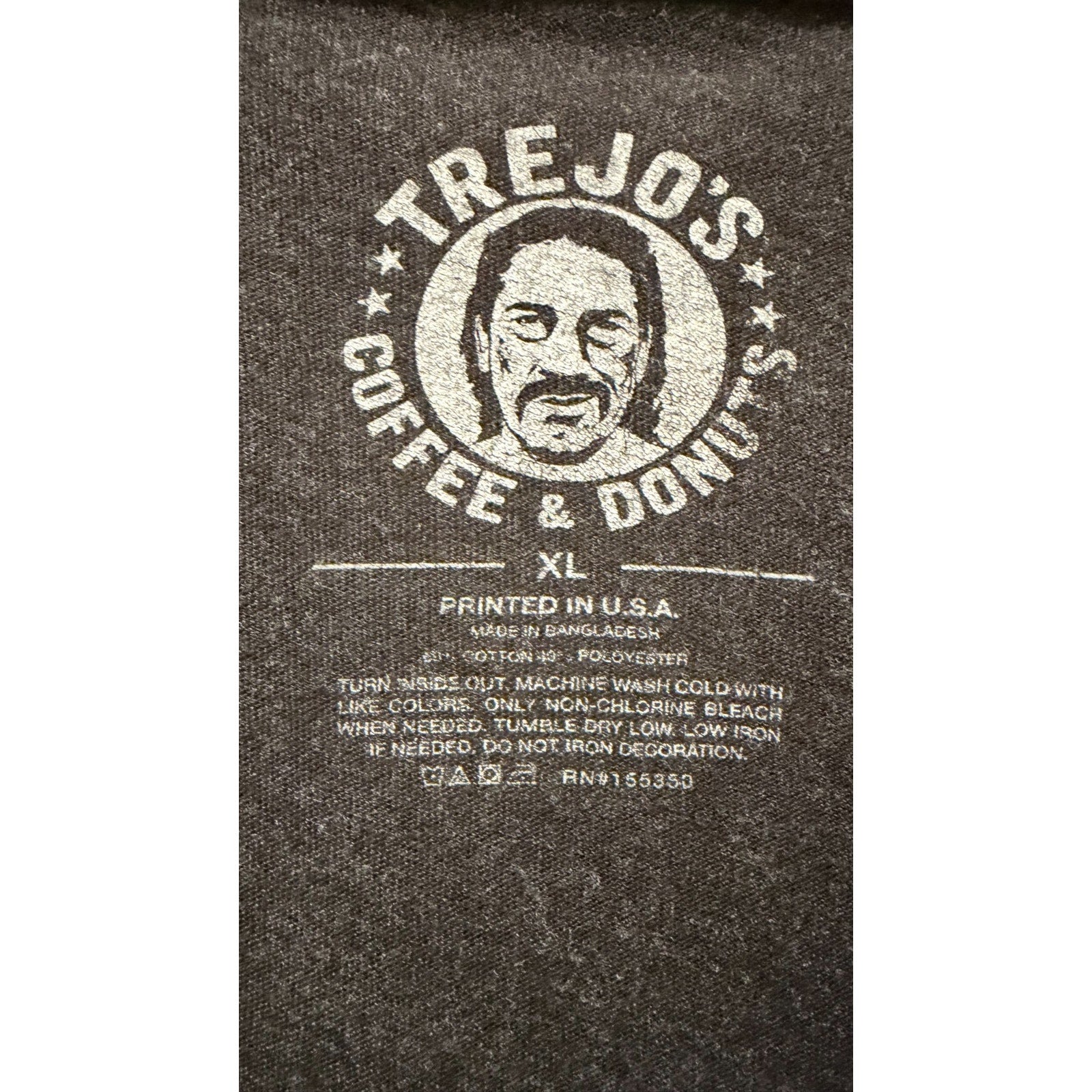 Trejo’s Donuts Black Graphic T-Shirt - Danny Trejo - Unisex XL - Preowned