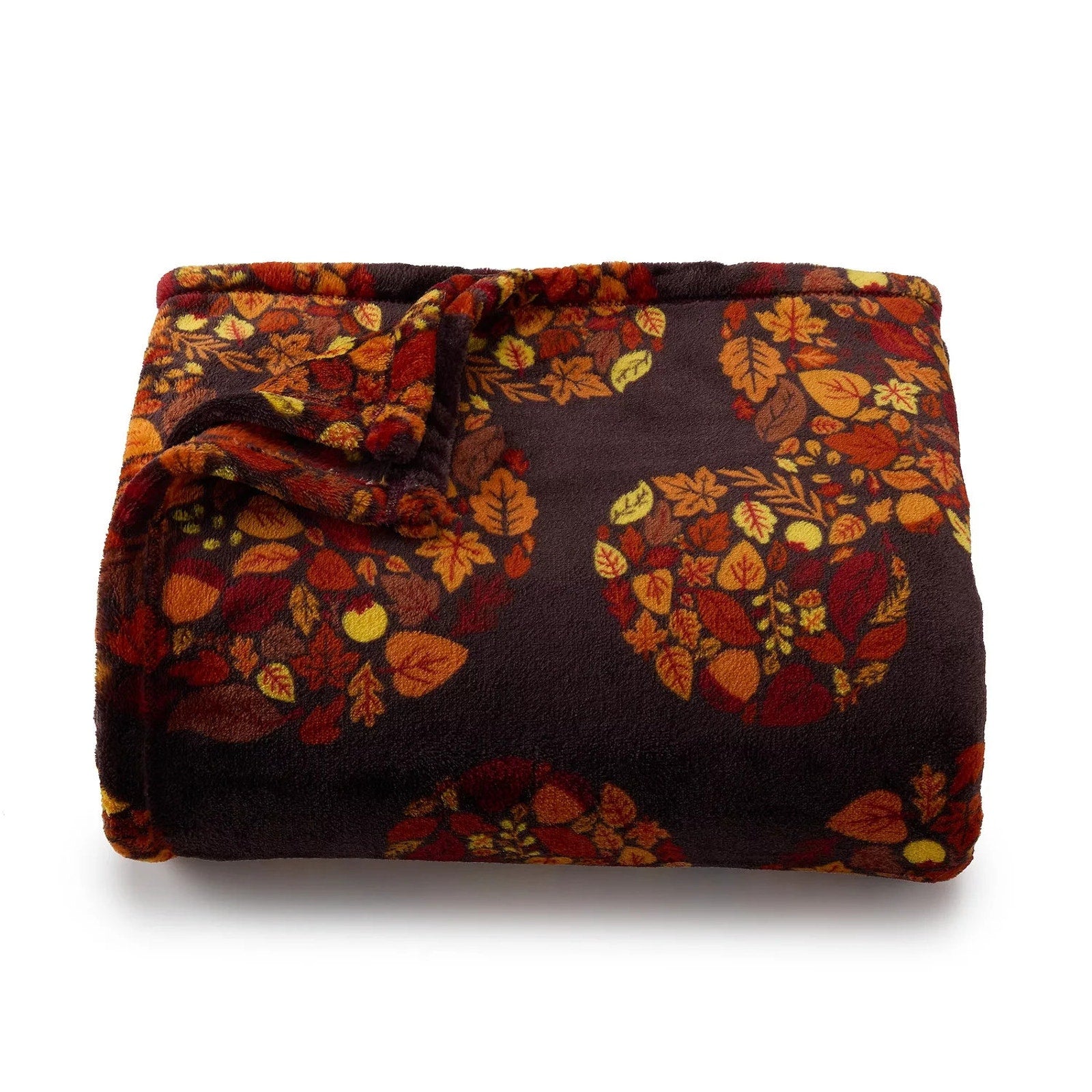 Mickey Mouse Fall Leaves Autumn Harvest Thanksgiving Plush 60x72 Throw NEW