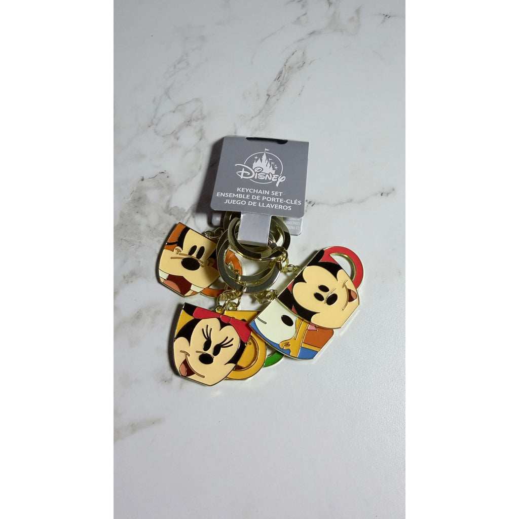Disney Parks Mickey & Friends Coffee Mug Keychain - 6 Character Set NWT