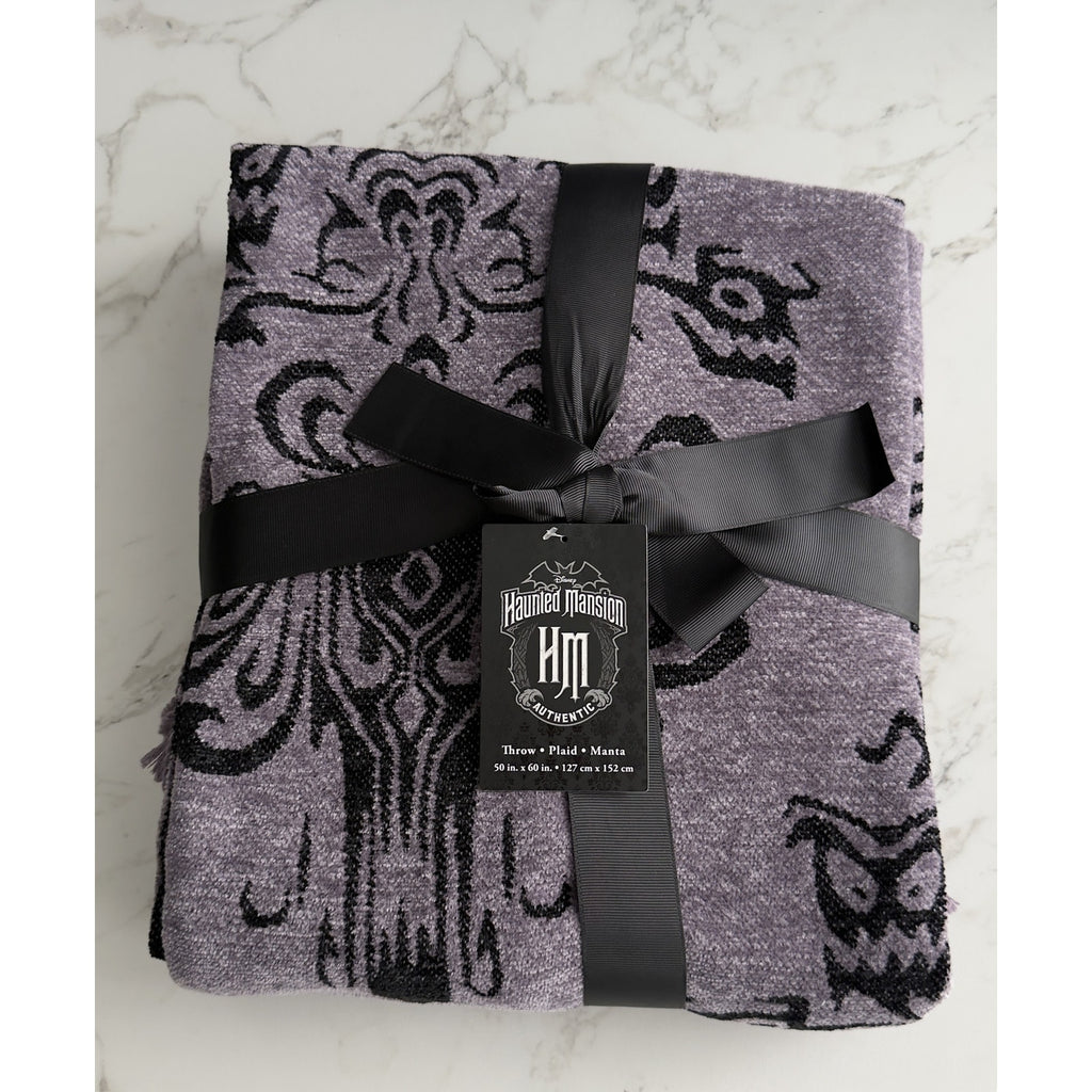 Disney Haunted Mansion Wallpaper Chenille Throw Blanket 50x60 NEW