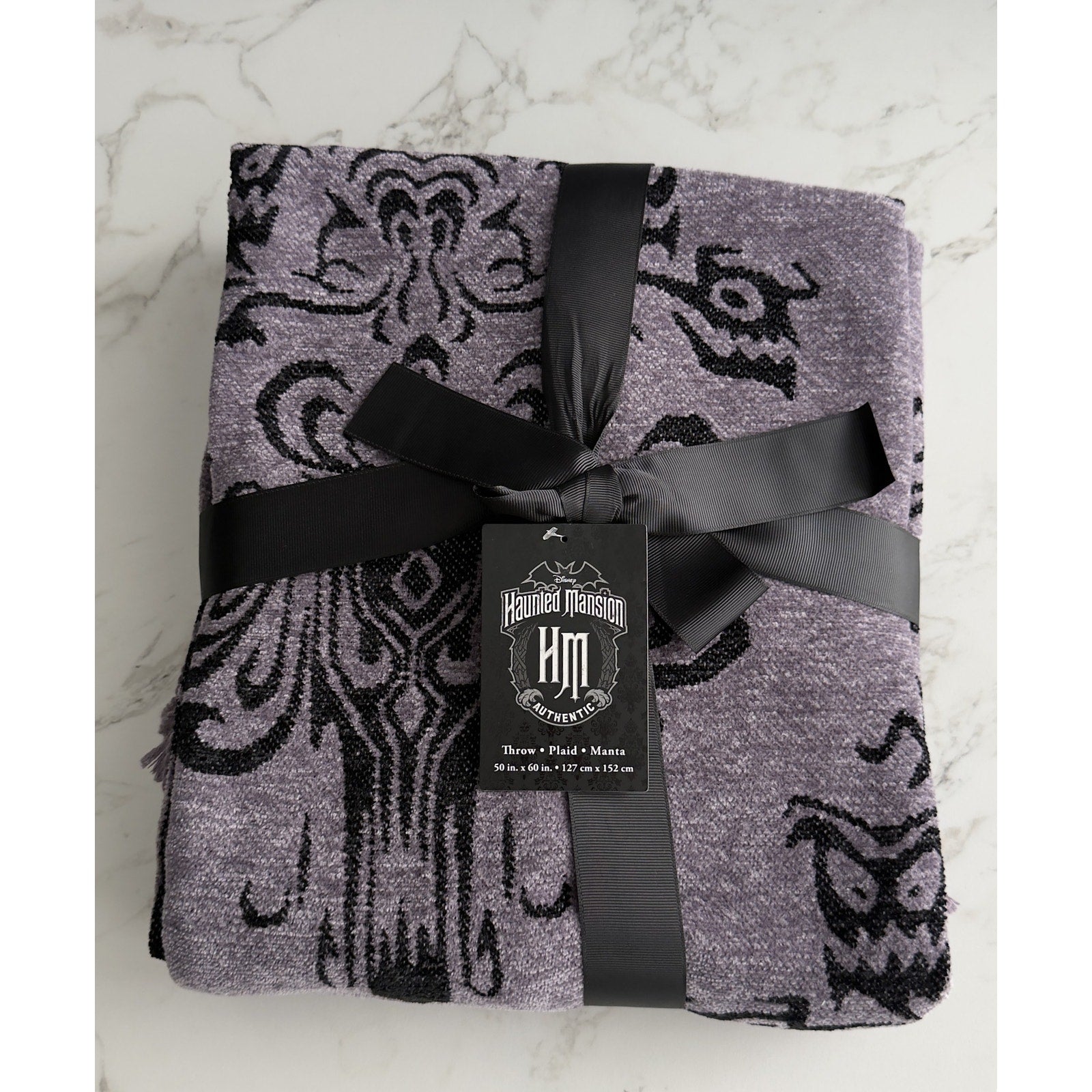 Disney Haunted Mansion Wallpaper Chenille Throw Blanket 50x60 NEW