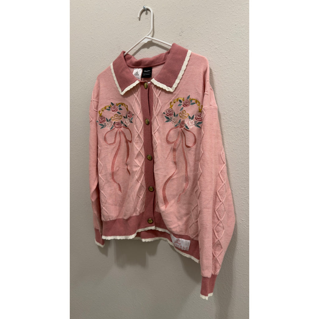 Disney Parks Her Universe Princess Pink Knit Cardigan Sweater Large NWT