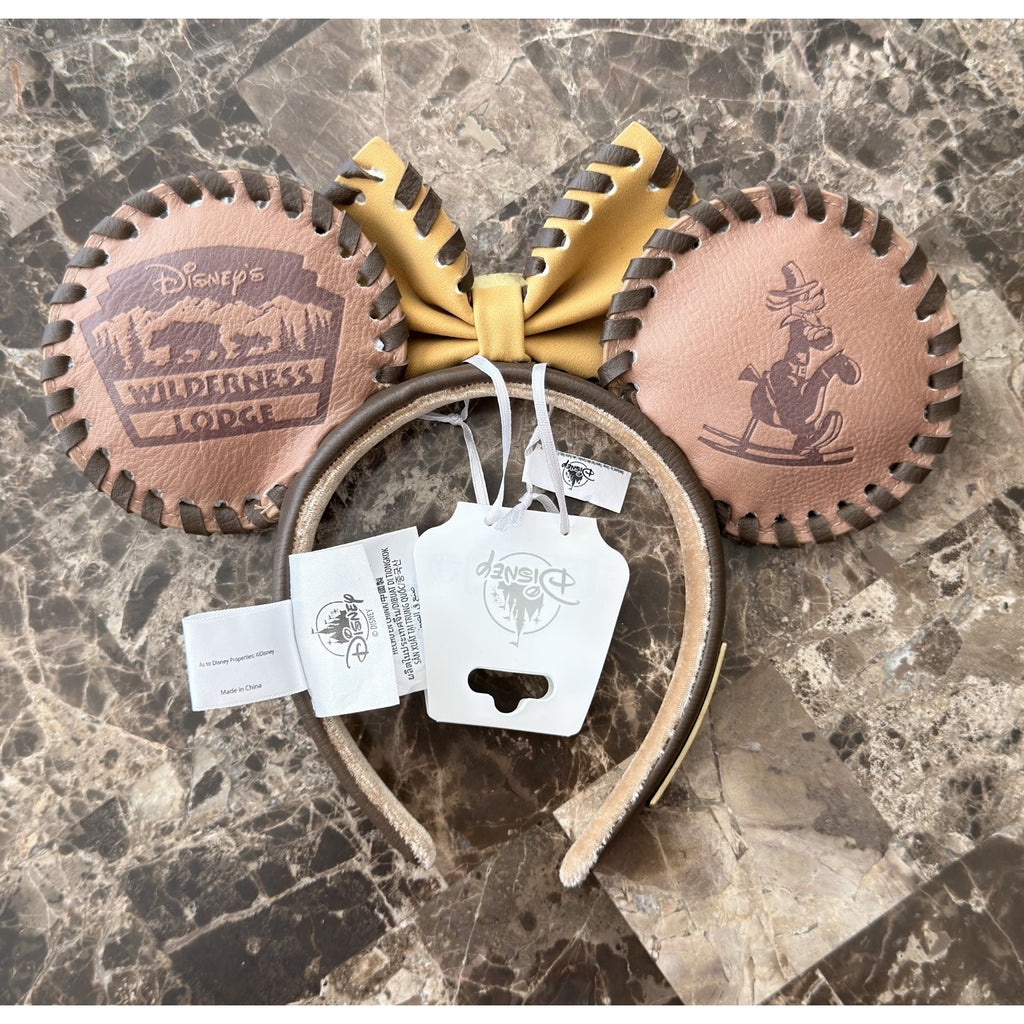 Disney Parks x Loungefly Wilderness Lodge Resort Embossed Backpack & Ear Set NEW